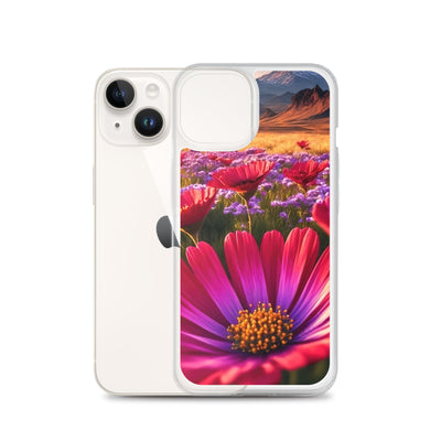 Wünderschöne Blumen und Berge im Hintergrund - iPhone Schutzhülle (durchsichtig) berge xxx