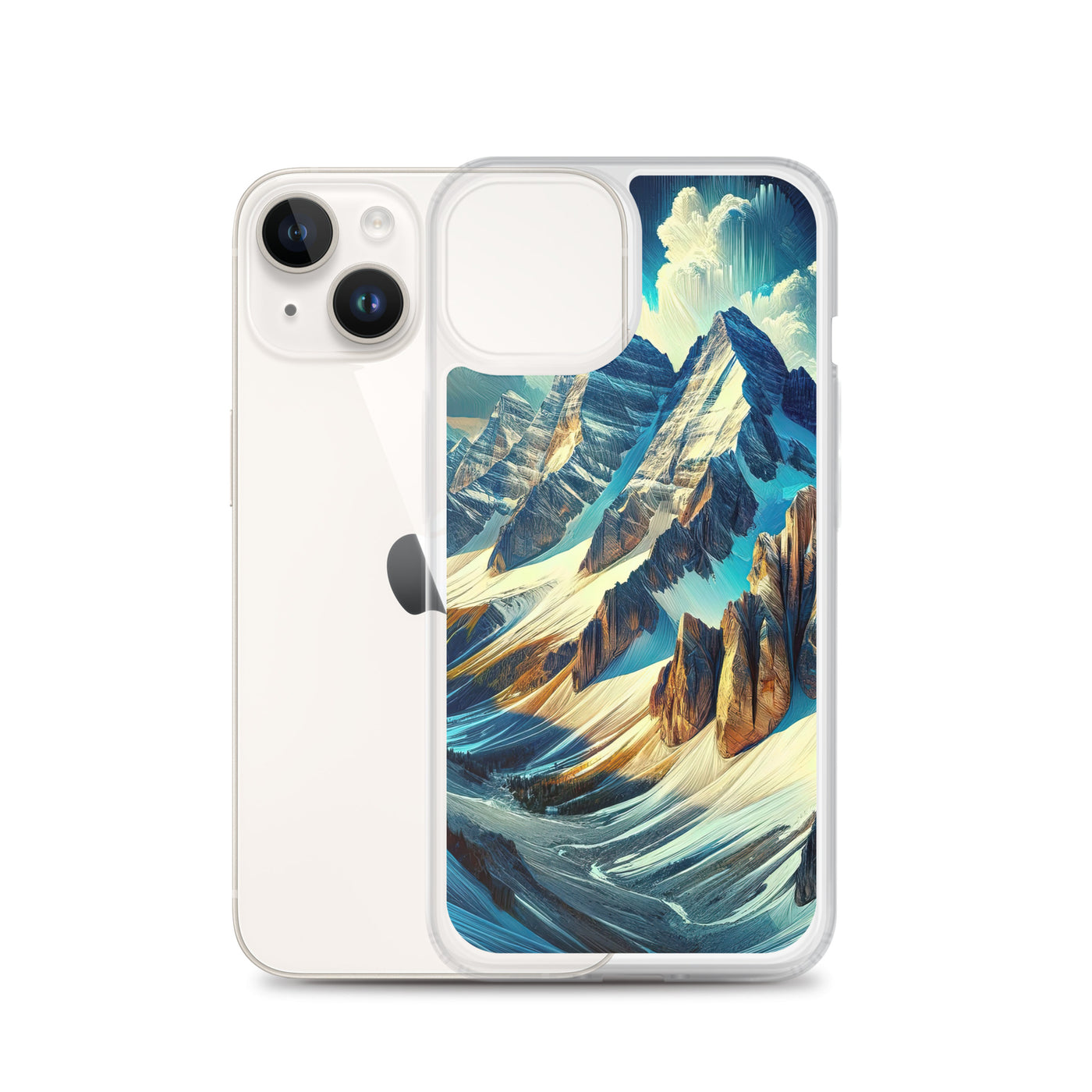 Majestätische Alpen in zufällig ausgewähltem Kunststil - iPhone Schutzhülle (durchsichtig) berge xxx yyy zzz