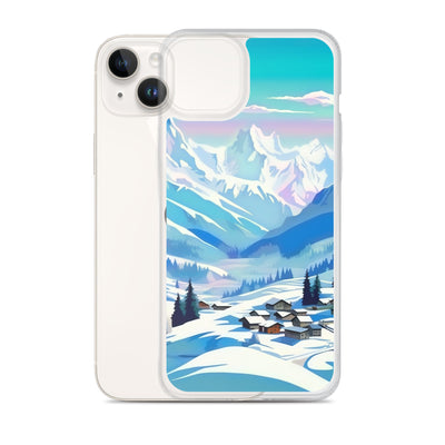 Berge und Schnee - Landschaft - iPhone Schutzhülle (durchsichtig) ski xxx