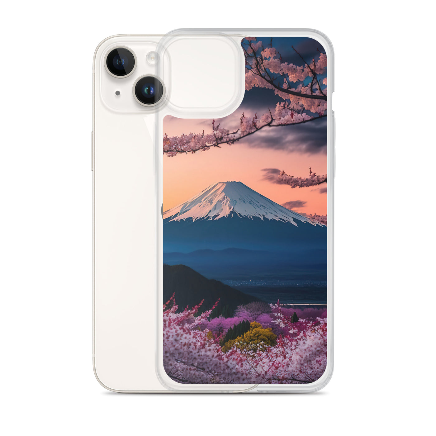 Berg - Pinke Bäume und Blumen - iPhone Schutzhülle (durchsichtig) berge xxx