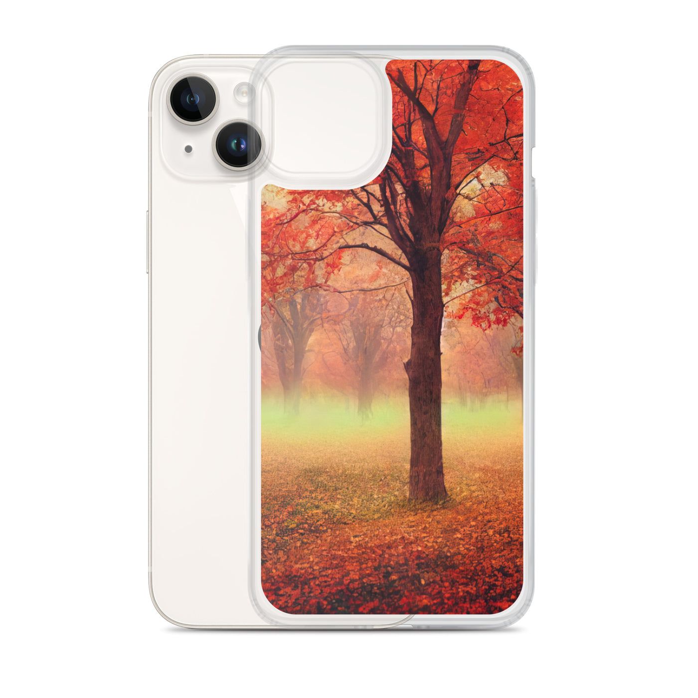 Wald im Herbst - Rote Herbstblätter - iPhone Schutzhülle (durchsichtig) camping xxx