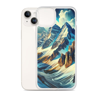 Majestätische Alpen in zufällig ausgewähltem Kunststil - iPhone Schutzhülle (durchsichtig) berge xxx yyy zzz