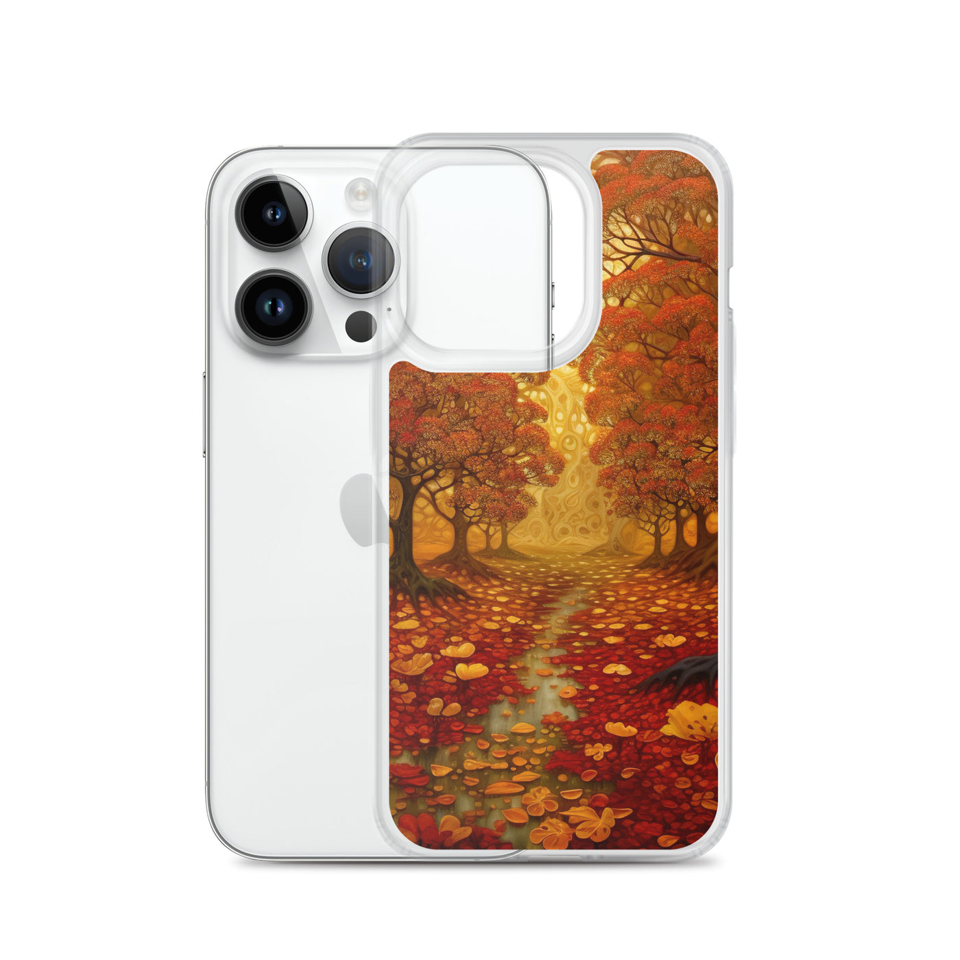 Wald im Herbst und kleiner Bach - iPhone Schutzhülle (durchsichtig) camping xxx