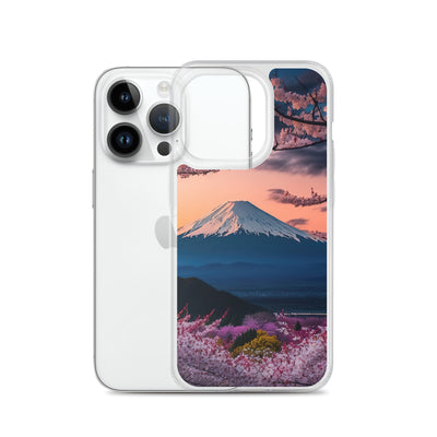 Berg - Pinke Bäume und Blumen - iPhone Schutzhülle (durchsichtig) berge xxx