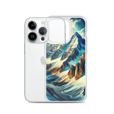 Majestätische Alpen in zufällig ausgewähltem Kunststil - iPhone Schutzhülle (durchsichtig) berge xxx yyy zzz