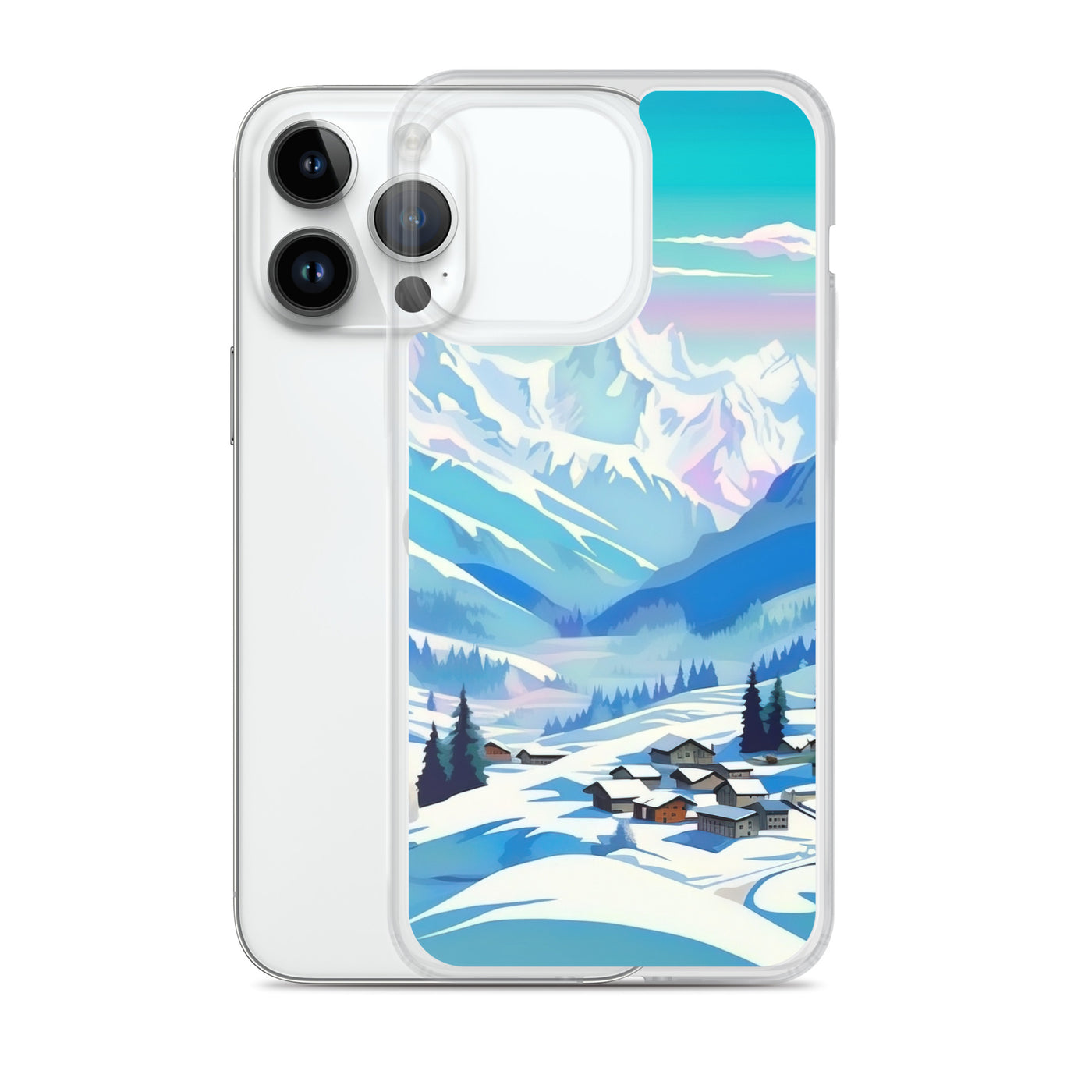 Berge und Schnee - Landschaft - iPhone Schutzhülle (durchsichtig) ski xxx