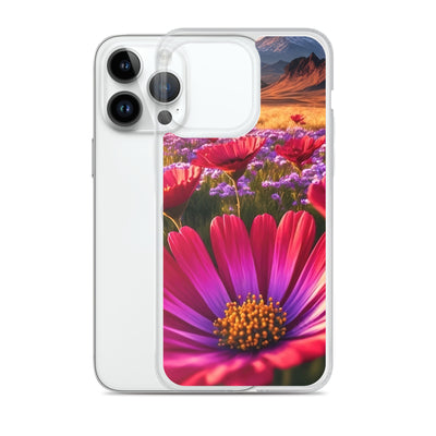 Wünderschöne Blumen und Berge im Hintergrund - iPhone Schutzhülle (durchsichtig) berge xxx