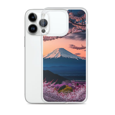 Berg - Pinke Bäume und Blumen - iPhone Schutzhülle (durchsichtig) berge xxx