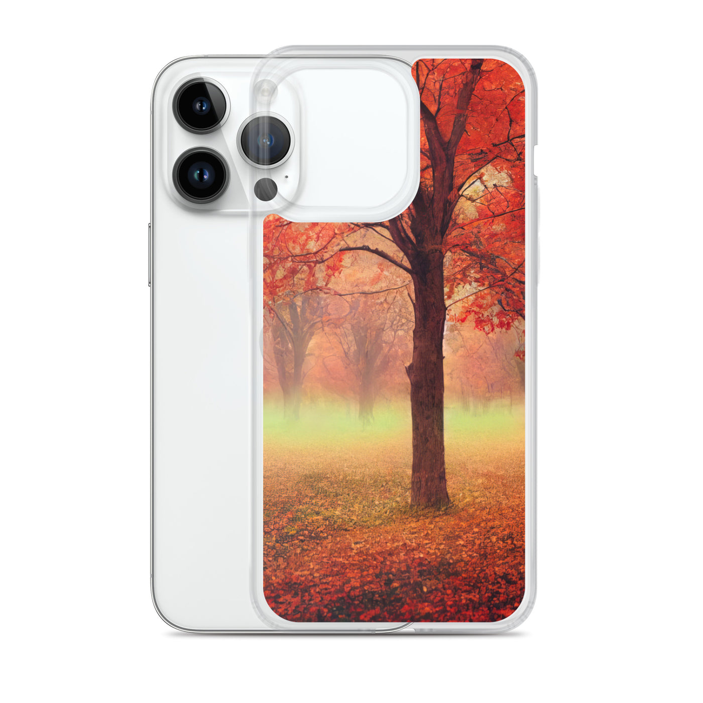 Wald im Herbst - Rote Herbstblätter - iPhone Schutzhülle (durchsichtig) camping xxx