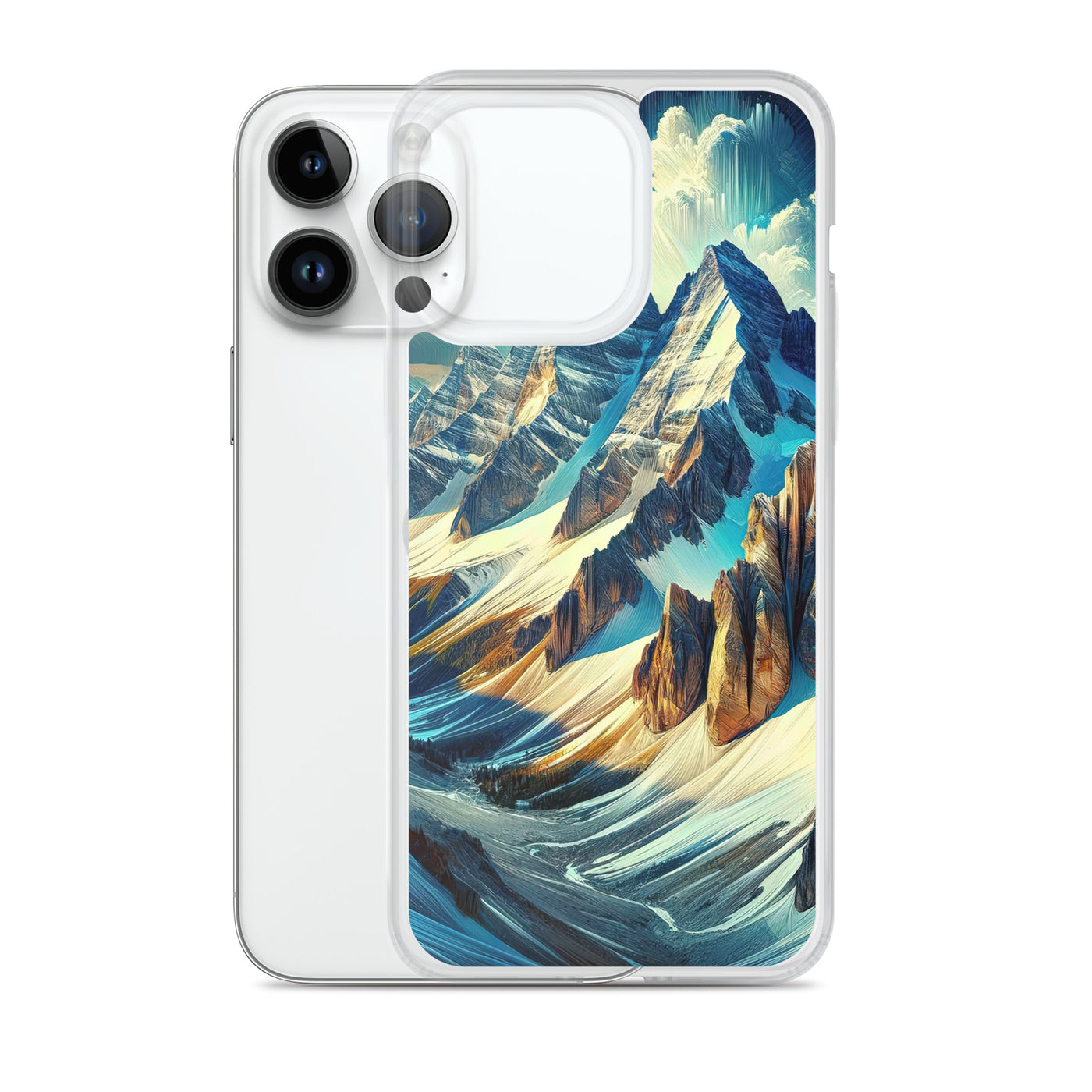 Majestätische Alpen in zufällig ausgewähltem Kunststil - iPhone Schutzhülle (durchsichtig) berge xxx yyy zzz