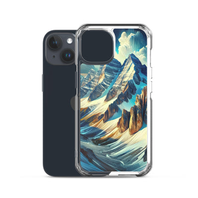 Majestätische Alpen in zufällig ausgewähltem Kunststil - iPhone Schutzhülle (durchsichtig) berge xxx yyy zzz