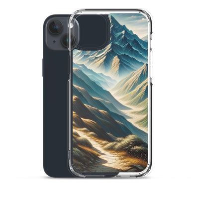 Berglandschaft: Acrylgemälde mit hervorgehobenem Pfad - iPhone Schutzhülle (durchsichtig) berge xxx yyy zzz