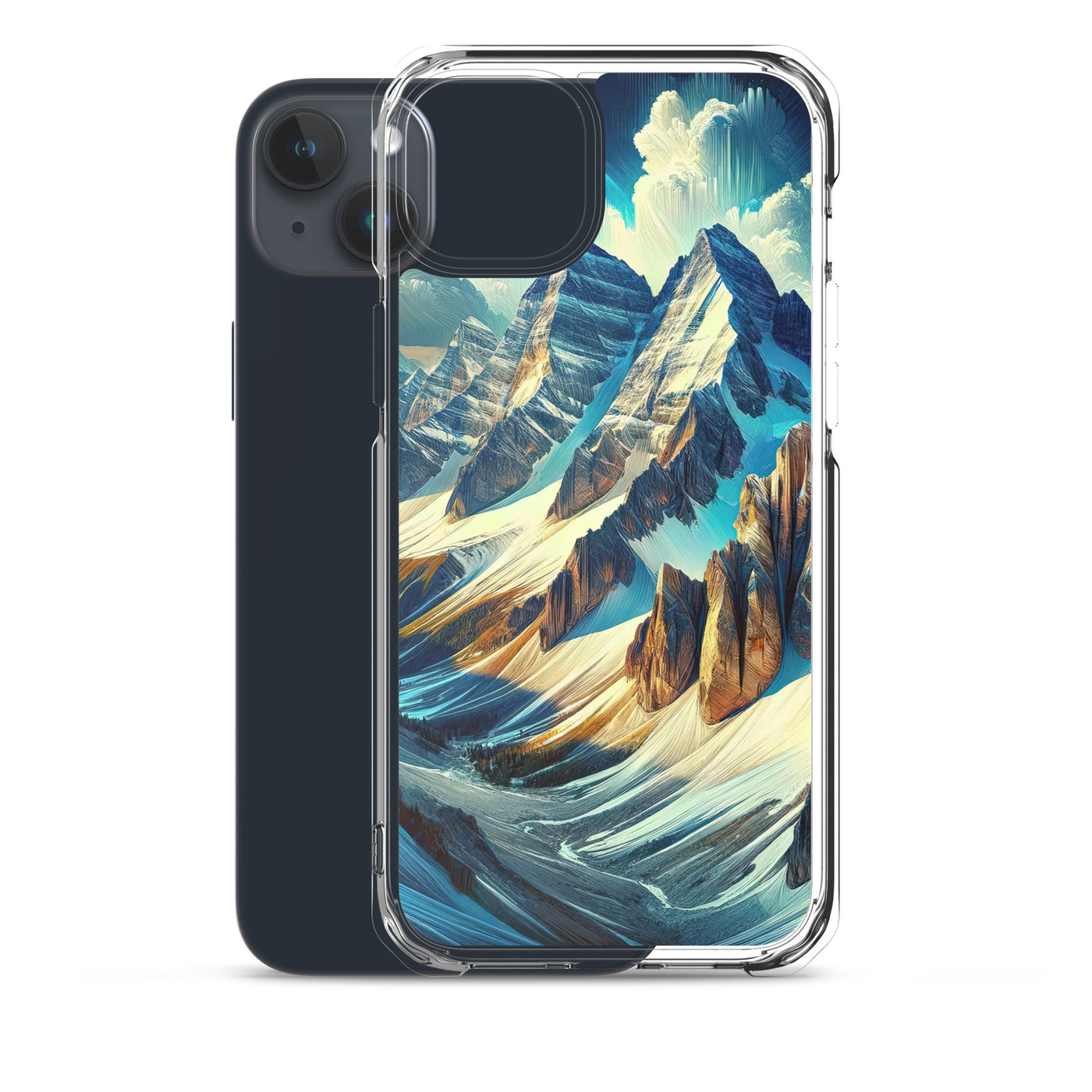 Majestätische Alpen in zufällig ausgewähltem Kunststil - iPhone Schutzhülle (durchsichtig) berge xxx yyy zzz