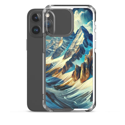 Majestätische Alpen in zufällig ausgewähltem Kunststil - iPhone Schutzhülle (durchsichtig) berge xxx yyy zzz