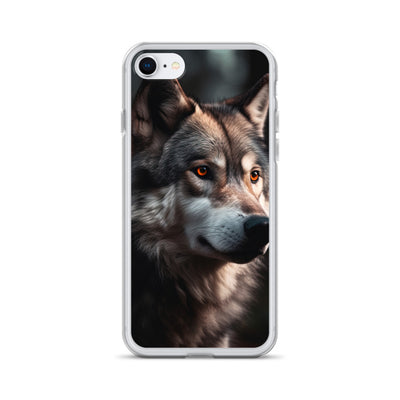 Wolf Porträt - Fotorealistische Malerei - iPhone Schutzhülle (durchsichtig) camping xxx iPhone 7 8