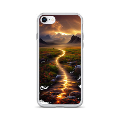 Landschaft mit wilder Atmosphäre - Malerei - iPhone Schutzhülle (durchsichtig) berge xxx iPhone 7 8