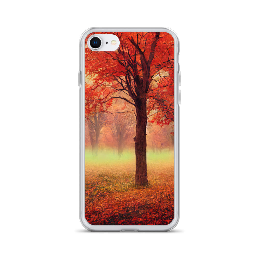 Wald im Herbst - Rote Herbstblätter - iPhone Schutzhülle (durchsichtig) camping xxx iPhone 7 8