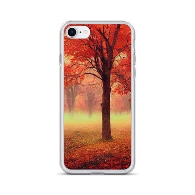 Wald im Herbst - Rote Herbstblätter - iPhone Schutzhülle (durchsichtig) camping xxx iPhone 7 8