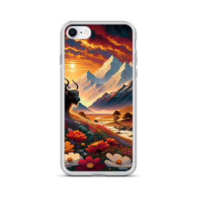 Magischer Alpenabend mit Hochlandkuh und goldener Sonnenkulisse - iPhone Schutzhülle (durchsichtig) berge xxx yyy zzz iPhone 7 8