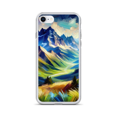 Impressionistische Alpen, lebendige Farbtupfer und Lichteffekte - iPhone Schutzhülle (durchsichtig) berge xxx yyy zzz iPhone 7 8
