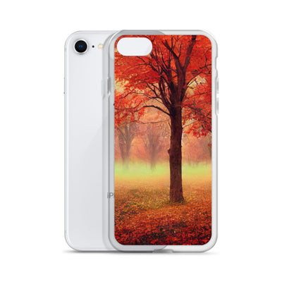 Wald im Herbst - Rote Herbstblätter - iPhone Schutzhülle (durchsichtig) camping xxx