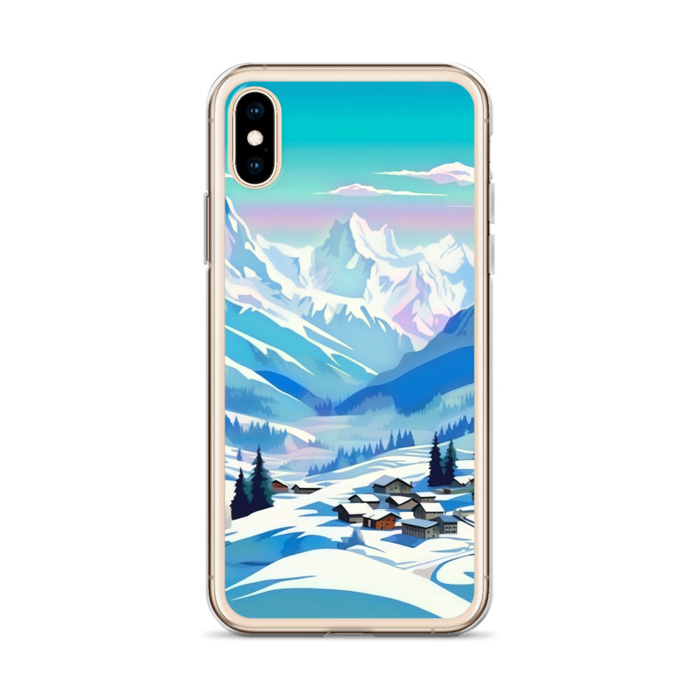 Berge und Schnee - Landschaft - iPhone Schutzhülle (durchsichtig) ski xxx