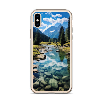 Österreichische Alpen und steiniger Bach - iPhone Schutzhülle (durchsichtig) berge xxx