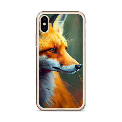 Fuchs - Ölmalerei - Schönes Kunstwerk - iPhone Schutzhülle (durchsichtig) camping xxx