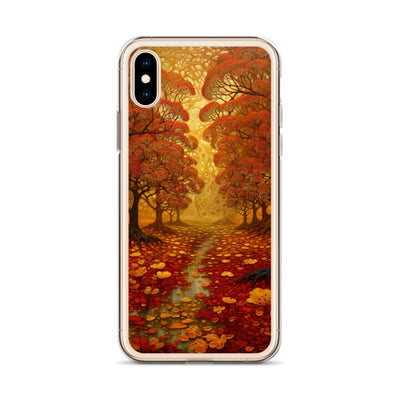 Wald im Herbst und kleiner Bach - iPhone Schutzhülle (durchsichtig) camping xxx