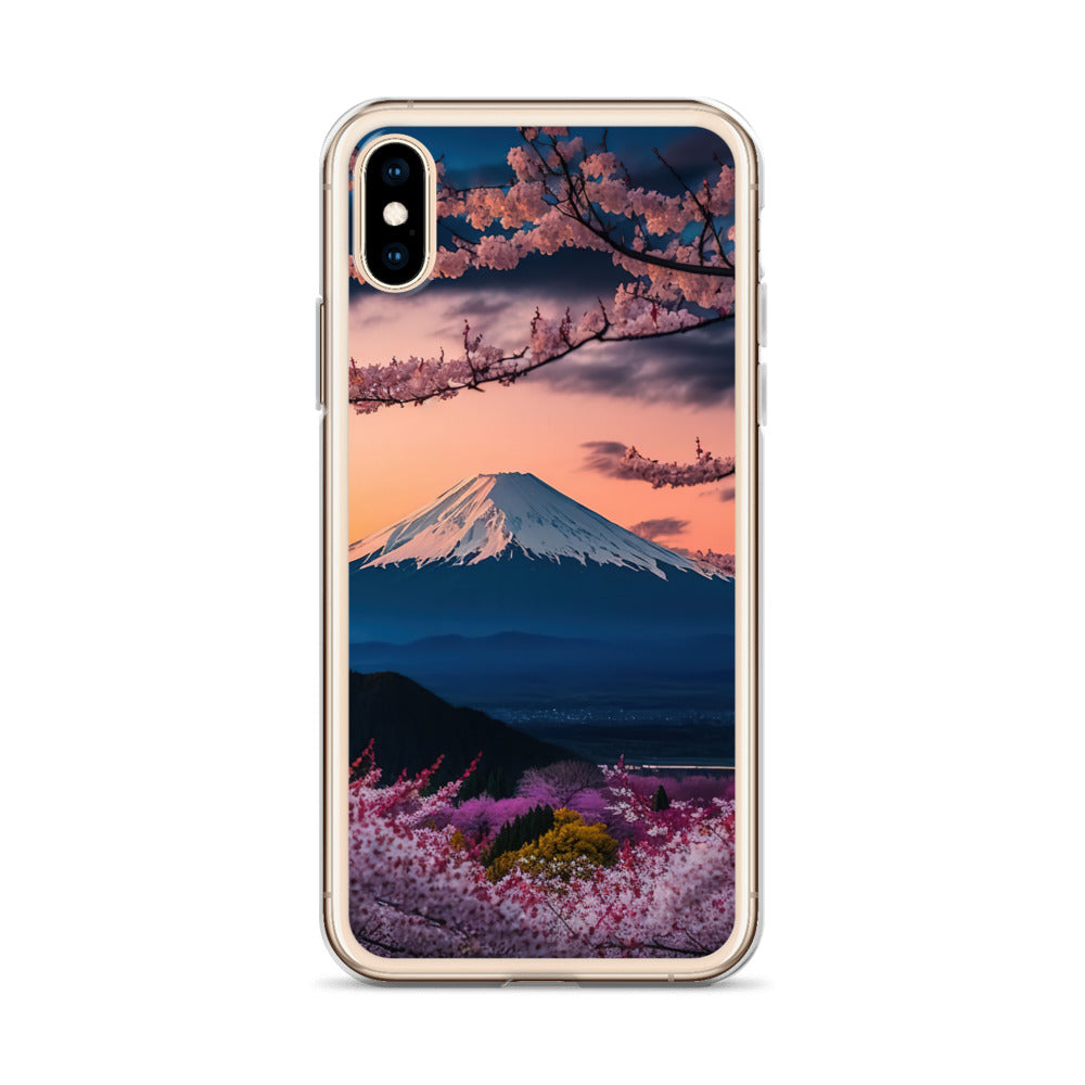 Berg - Pinke Bäume und Blumen - iPhone Schutzhülle (durchsichtig) berge xxx