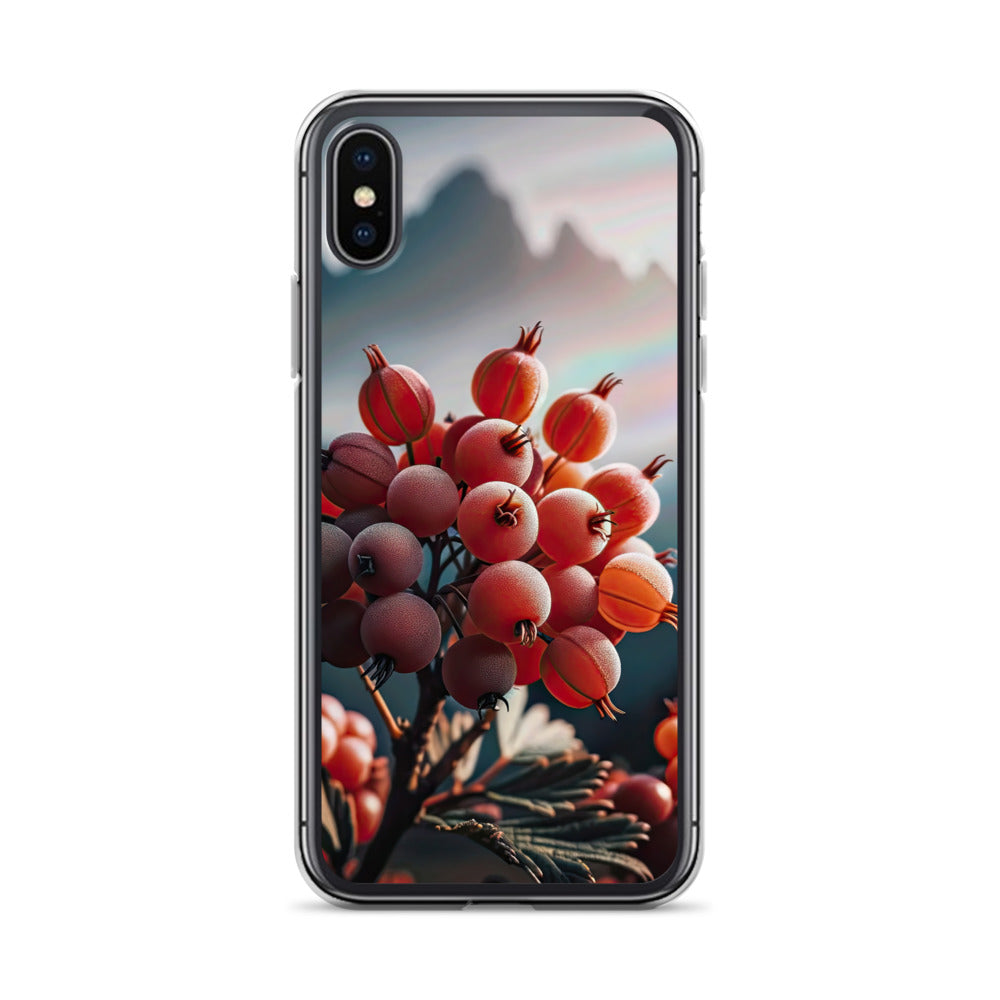 Foto einer Gruppe von Alpenbeeren mit kräftigen Farben und detaillierten Texturen - iPhone Schutzhülle (durchsichtig) berge xxx yyy zzz iPhone X XS