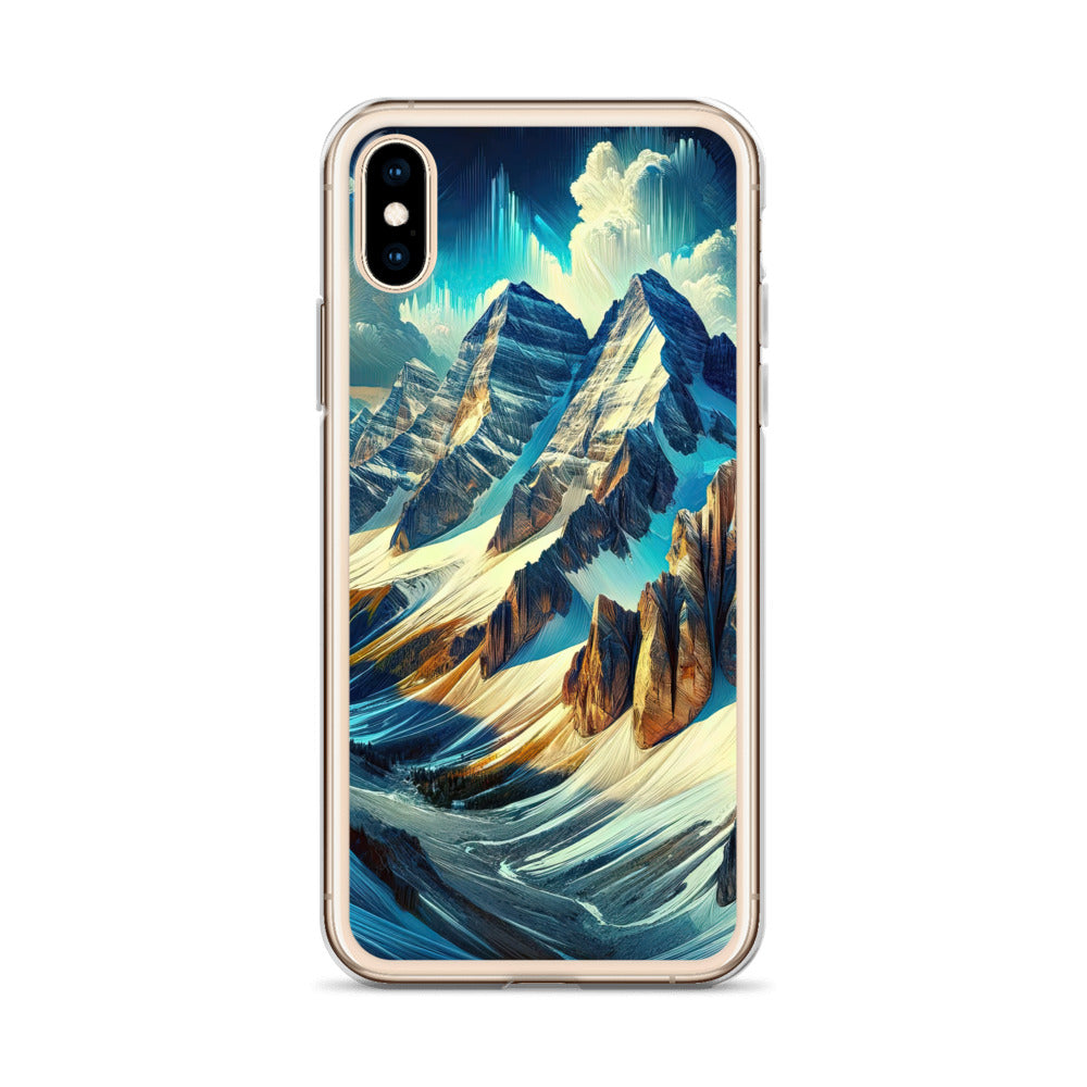 Majestätische Alpen in zufällig ausgewähltem Kunststil - iPhone Schutzhülle (durchsichtig) berge xxx yyy zzz