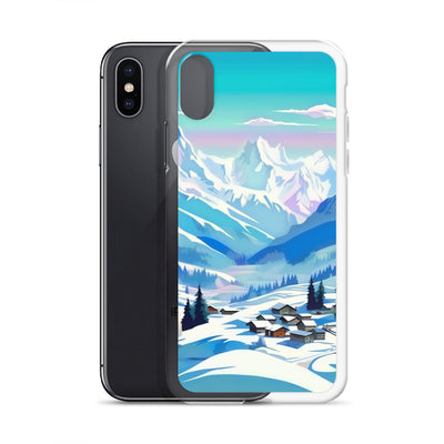 Berge und Schnee - Landschaft - iPhone Schutzhülle (durchsichtig) ski xxx