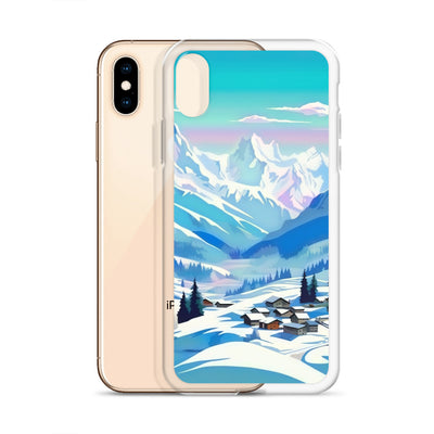 Berge und Schnee - Landschaft - iPhone Schutzhülle (durchsichtig) ski xxx