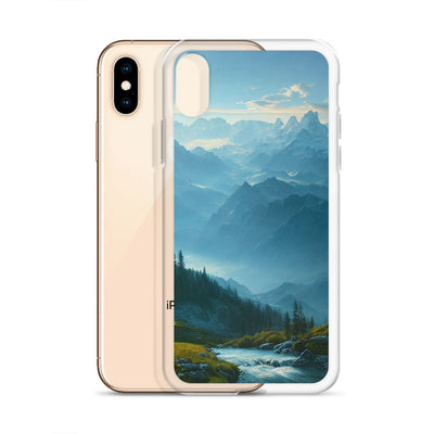 Gebirge, Wald und Bach - iPhone Schutzhülle (durchsichtig) berge xxx