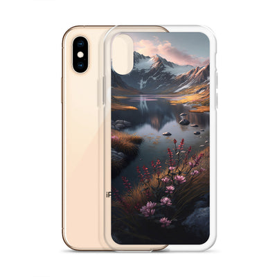 Berge, Bergsee und Blumen - iPhone Schutzhülle (durchsichtig) berge xxx