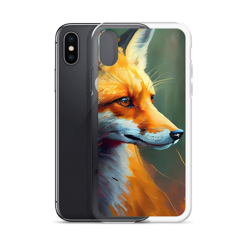 Fuchs - Ölmalerei - Schönes Kunstwerk - iPhone Schutzhülle (durchsichtig) camping xxx