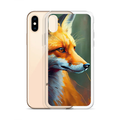 Fuchs - Ölmalerei - Schönes Kunstwerk - iPhone Schutzhülle (durchsichtig) camping xxx