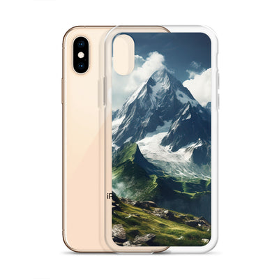 Gigantischer Berg - Landschaftsmalerei - iPhone Schutzhülle (durchsichtig) berge xxx