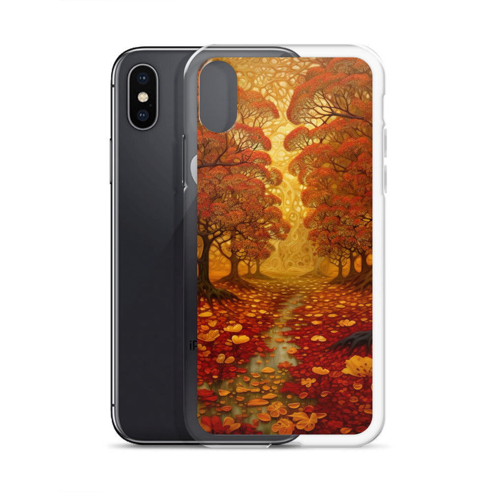 Wald im Herbst und kleiner Bach - iPhone Schutzhülle (durchsichtig) camping xxx