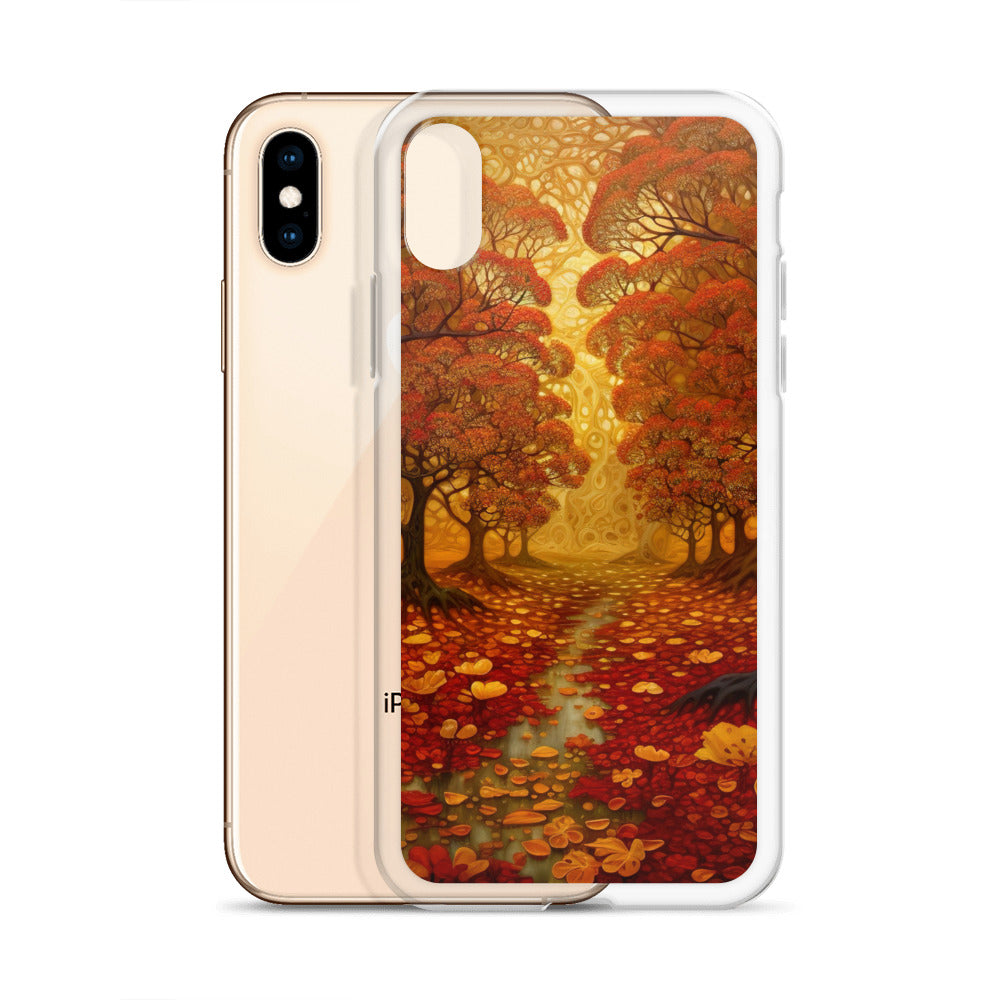 Wald im Herbst und kleiner Bach - iPhone Schutzhülle (durchsichtig) camping xxx