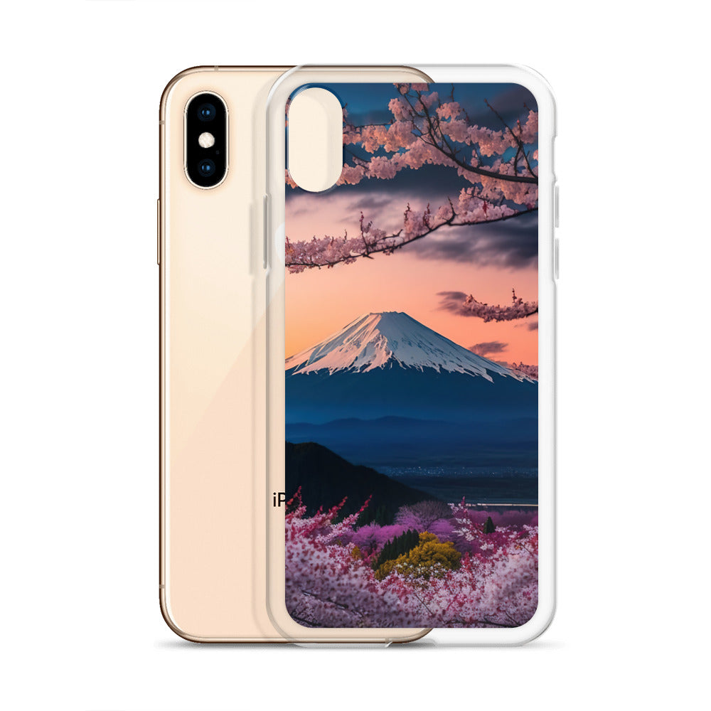 Berg - Pinke Bäume und Blumen - iPhone Schutzhülle (durchsichtig) berge xxx