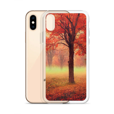 Wald im Herbst - Rote Herbstblätter - iPhone Schutzhülle (durchsichtig) camping xxx