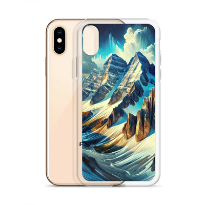 Majestätische Alpen in zufällig ausgewähltem Kunststil - iPhone Schutzhülle (durchsichtig) berge xxx yyy zzz