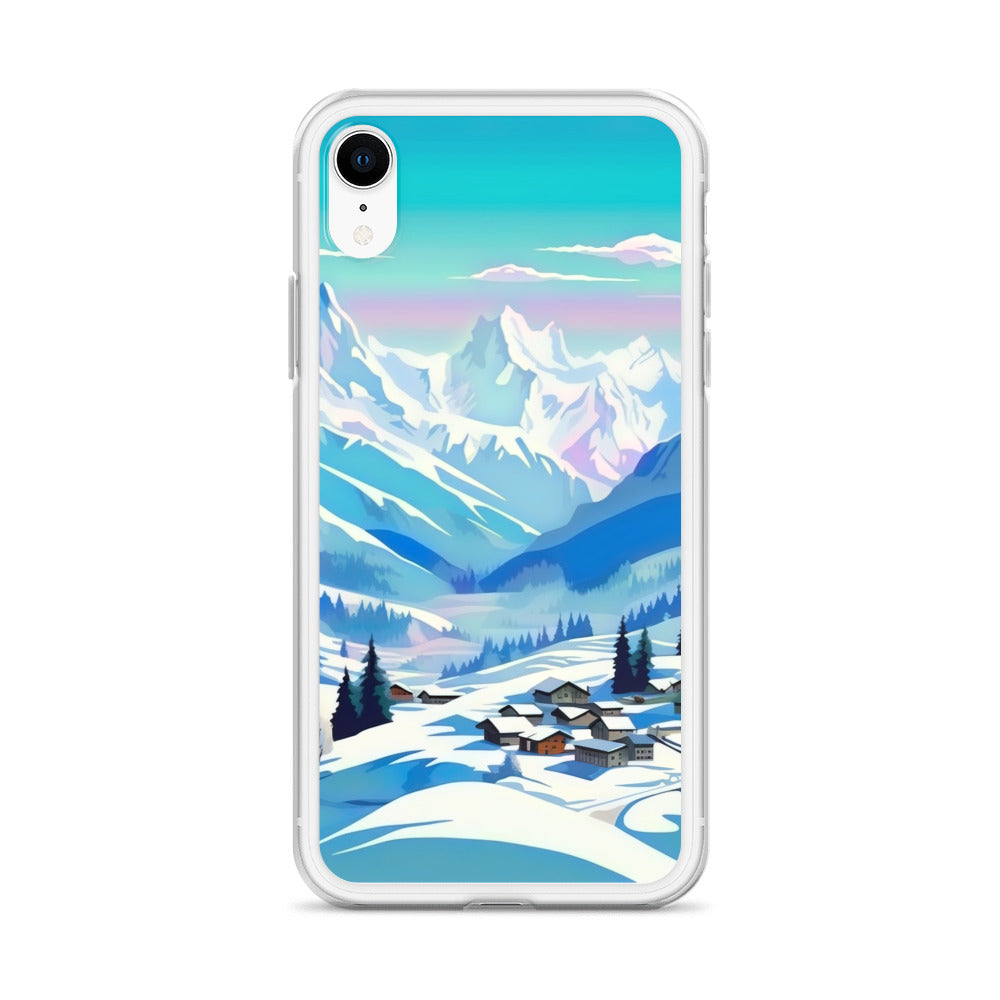 Berge und Schnee - Landschaft - iPhone Schutzhülle (durchsichtig) ski xxx