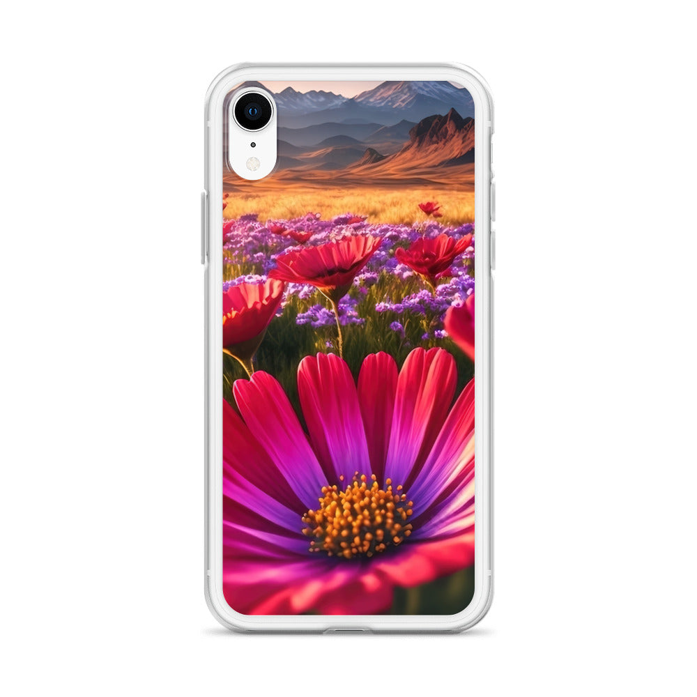 Wünderschöne Blumen und Berge im Hintergrund - iPhone Schutzhülle (durchsichtig) berge xxx