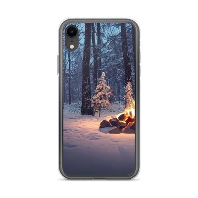 Lagerfeuer im Winter - Camping Foto - iPhone Schutzhülle (durchsichtig) camping xxx iPhone XR