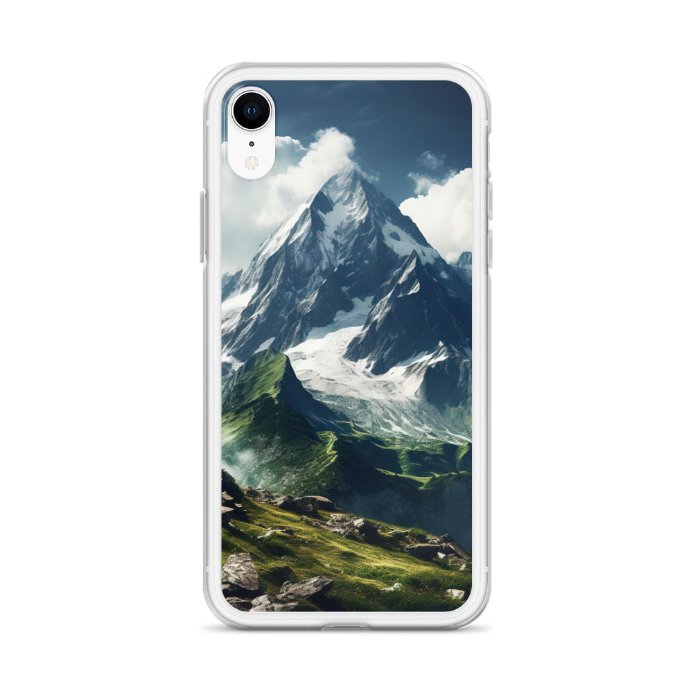 Gigantischer Berg - Landschaftsmalerei - iPhone Schutzhülle (durchsichtig) berge xxx