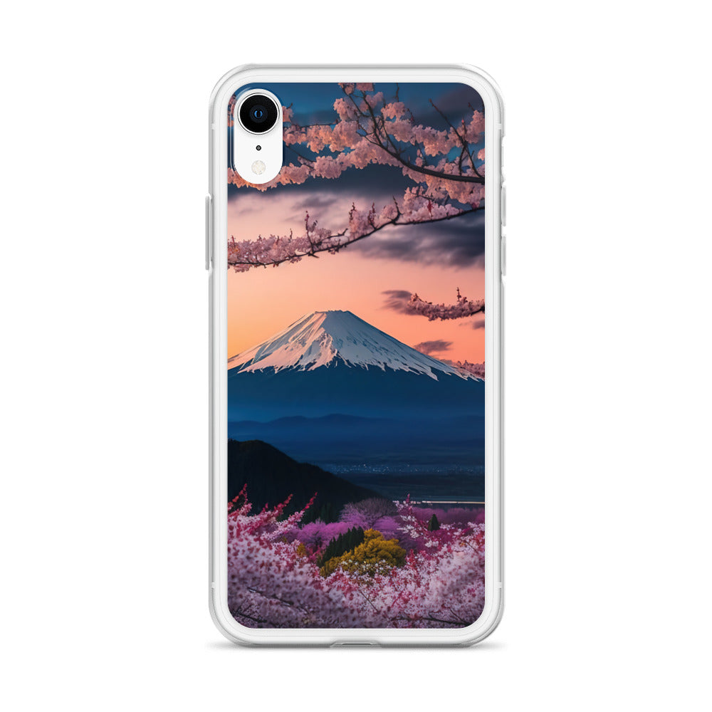 Berg - Pinke Bäume und Blumen - iPhone Schutzhülle (durchsichtig) berge xxx