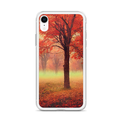 Wald im Herbst - Rote Herbstblätter - iPhone Schutzhülle (durchsichtig) camping xxx